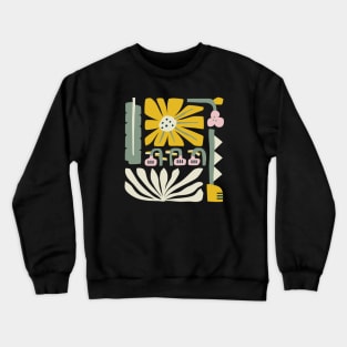 Fun abstract flower garden - yellow and green Crewneck Sweatshirt